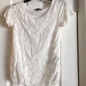 Rag n Bone White on White embossed top Medium